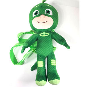 pj masks 2018 plush gekko with back pack straps and zipper pocket 15"